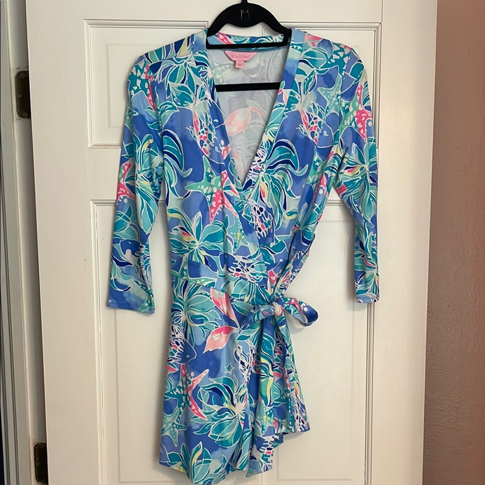 Lilly Pulitzer Floral Wrap Romper
